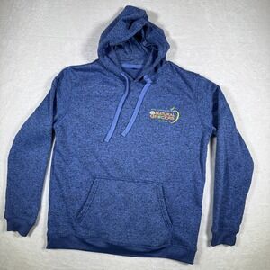 Natural Grocers You Are Awesome Blue Heathered Pullover Hoodie Sweatshirt Size S